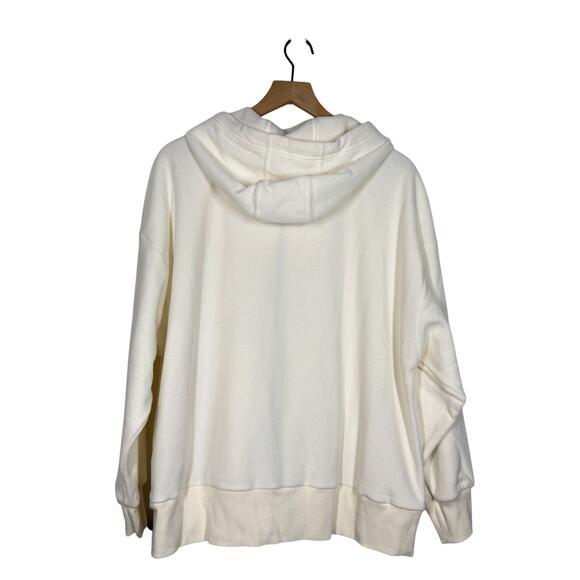 Athleta Balance Microfleece Sweatshirt Size 1X Ivory Full Zip Activewear Hoodie - Picture 3 of 10